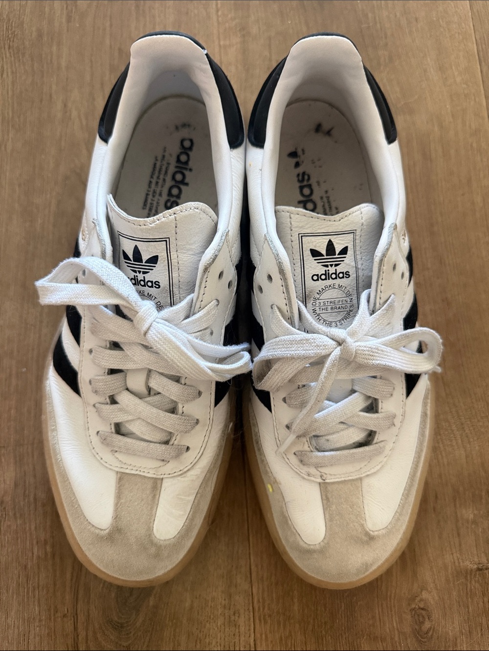 adidas White and Black Retro Low-Top Sneakers - Picture 2 of 3
